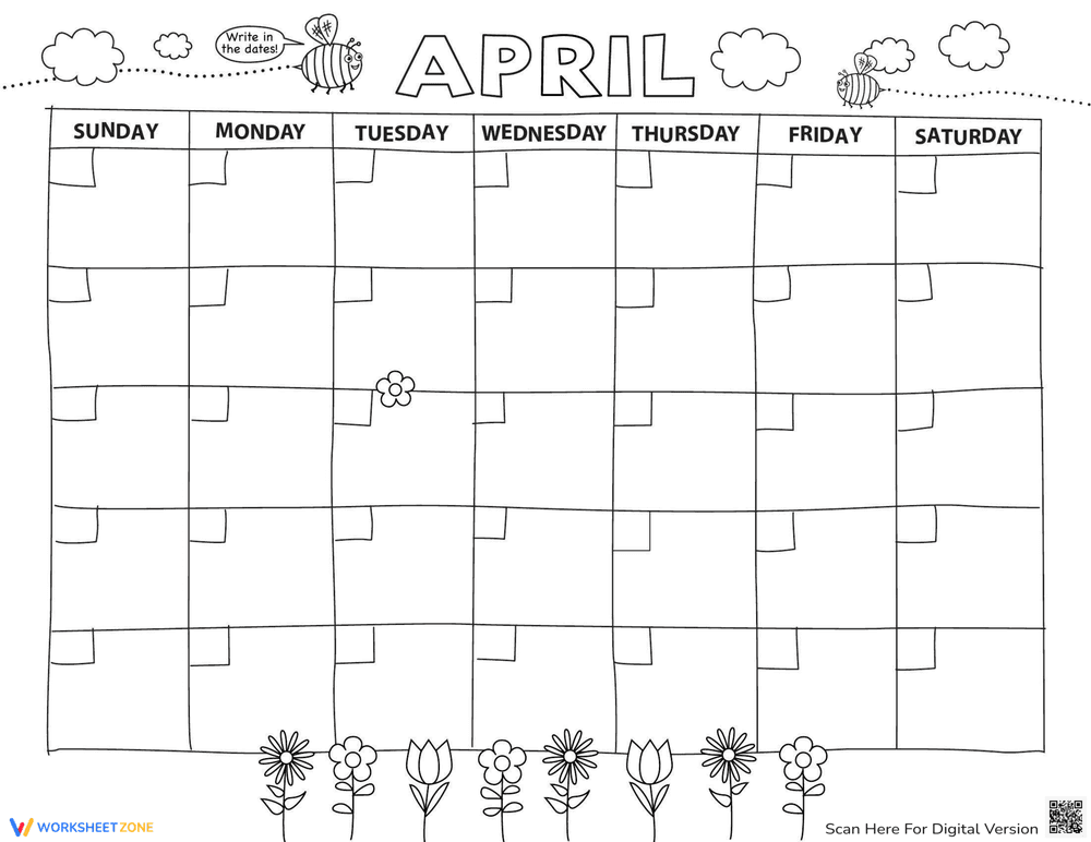 Create Your Own April Calendar - Page 1