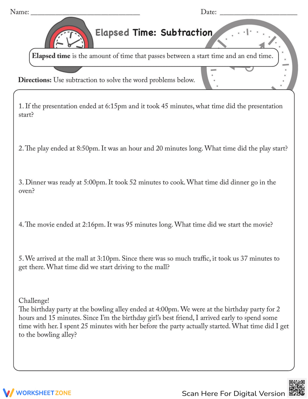 Elapsed Time Subtraction - Page 1