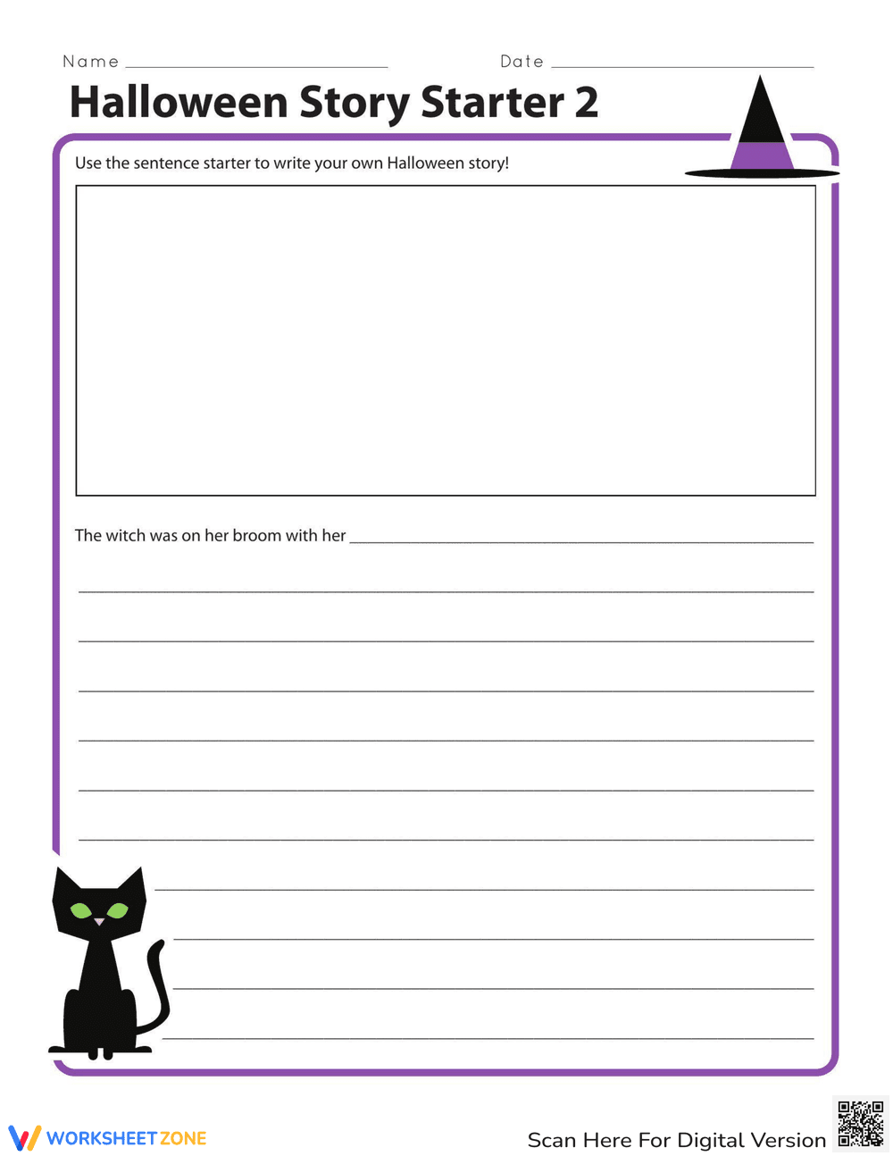 Halloween Creative Writing Worksheet - Page 1