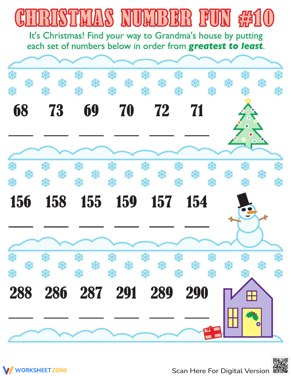 Christmas Numbers Skill Building Activity - Page 1