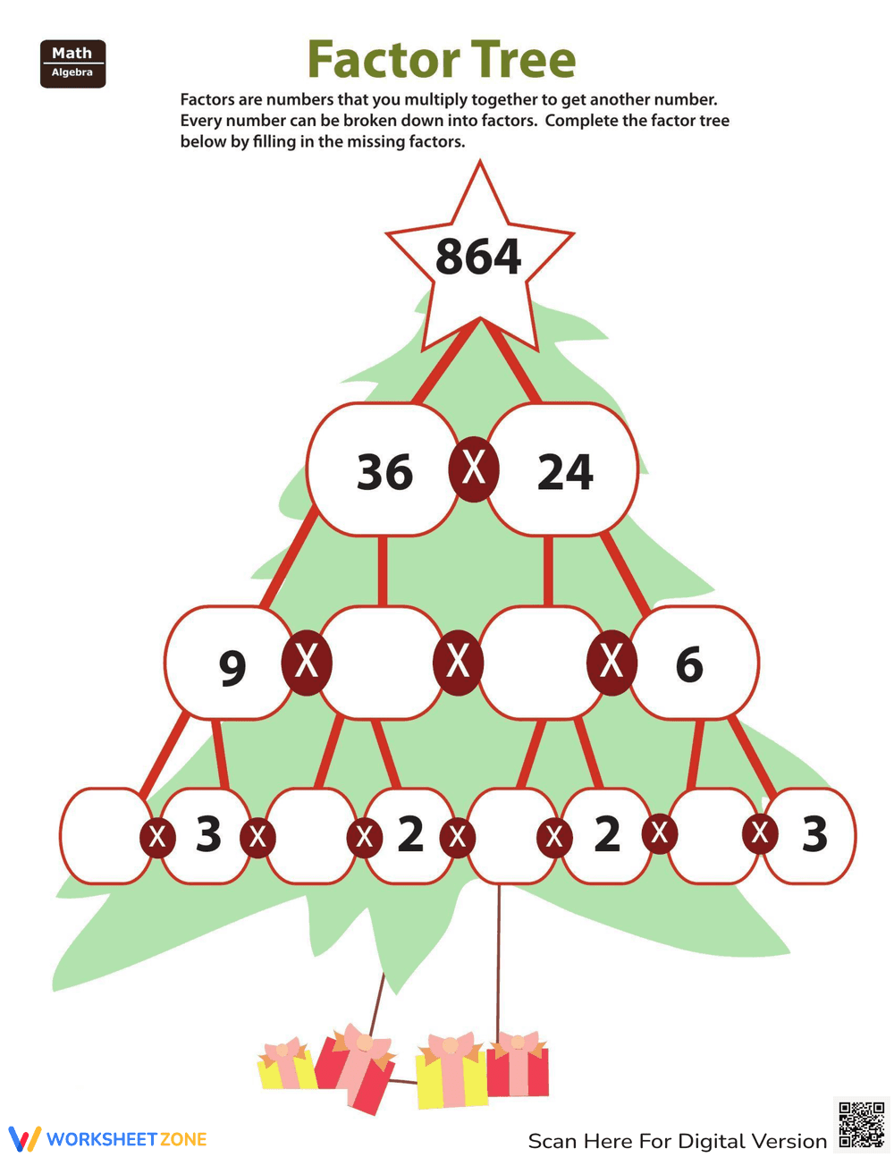 Explore Factor Trees: Prime Factorization Practice - Page 1