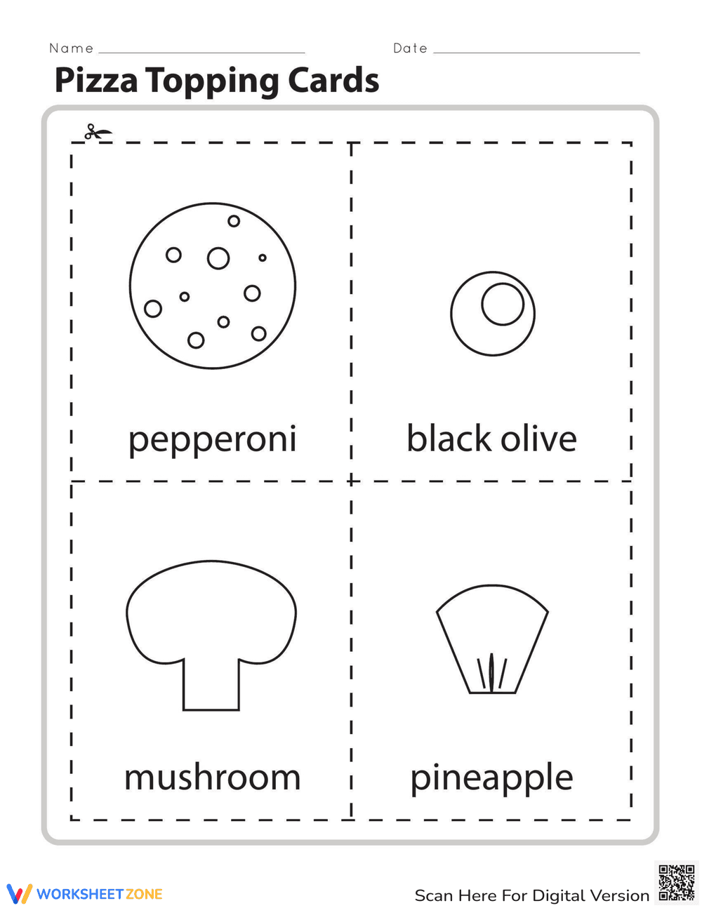 Pizza Topping Cards: Creative Culinary Game - Page 1
