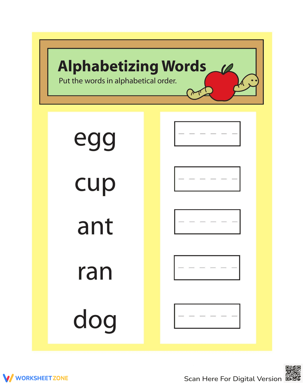 Alphabetizing Words: Order and Sequence - Page 1