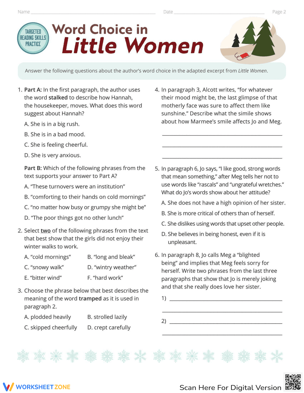 Reading Skills: Word Choice in Little Women - Page 2