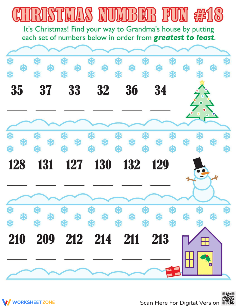 Christmas Numbers: Counting to 18 - Page 1