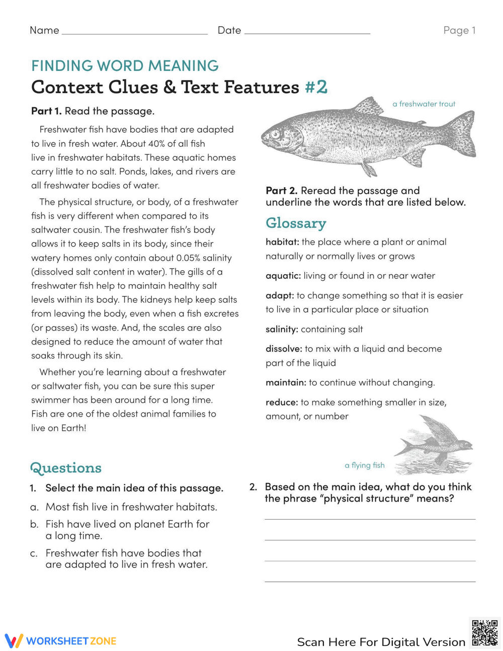 Nonfiction Comprehension: Main Idea - Page 1