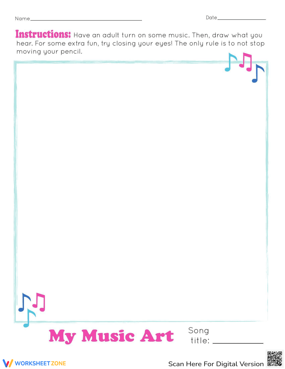 My Music Art: Creative Expression Worksheet - Page 1