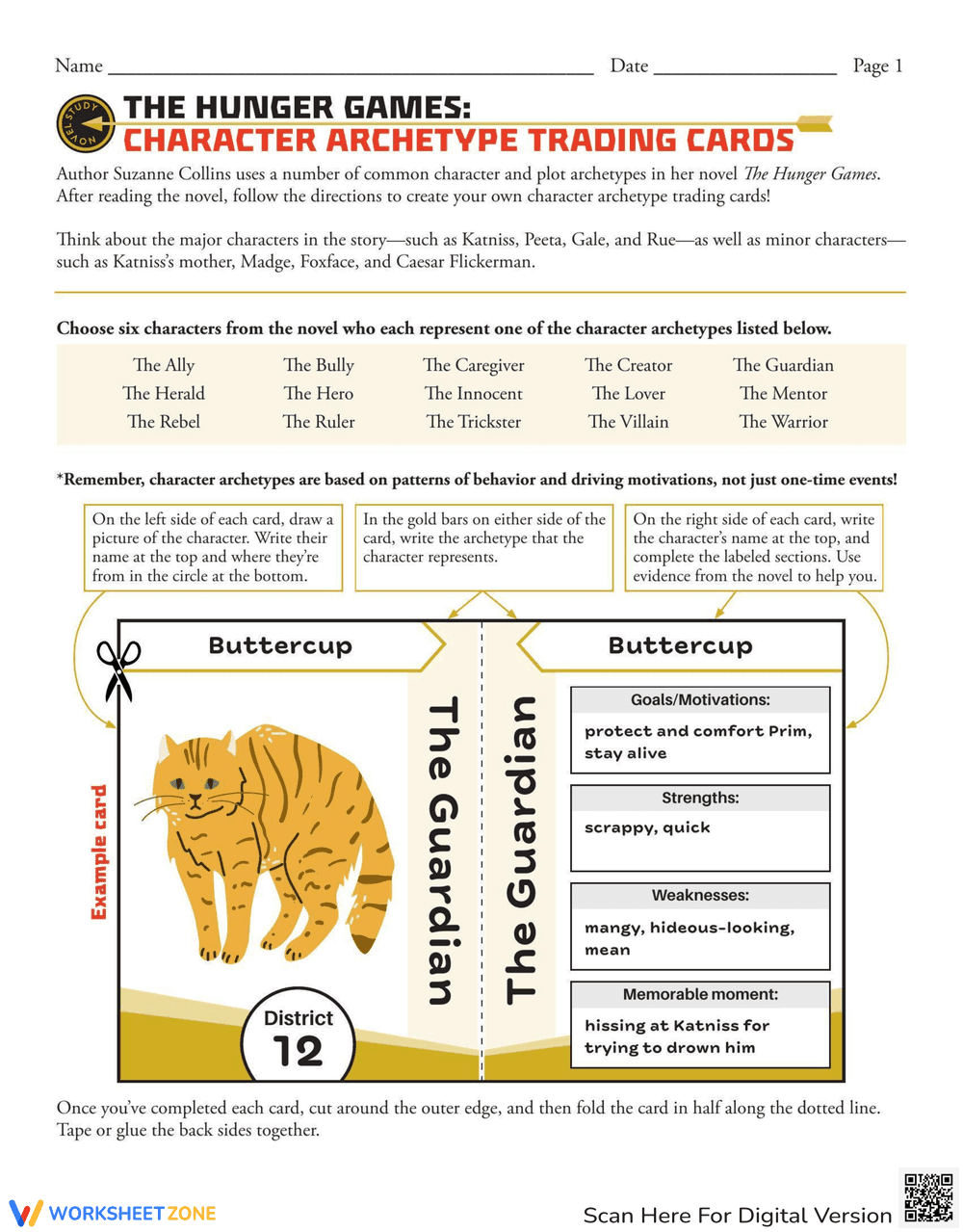 Novel Study: Hunger Games Character Archetypes - Page 1