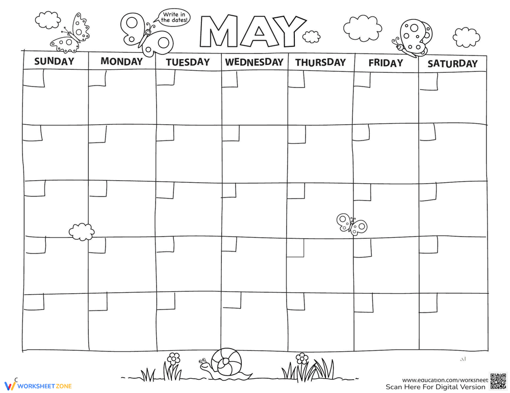 Create Calendar for May - Page 1