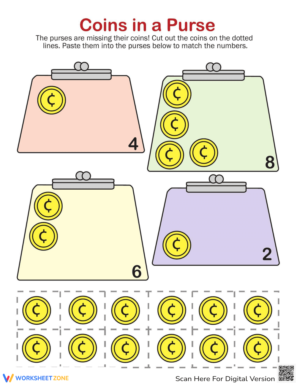 Cut & Paste Addition Fun - Page 1