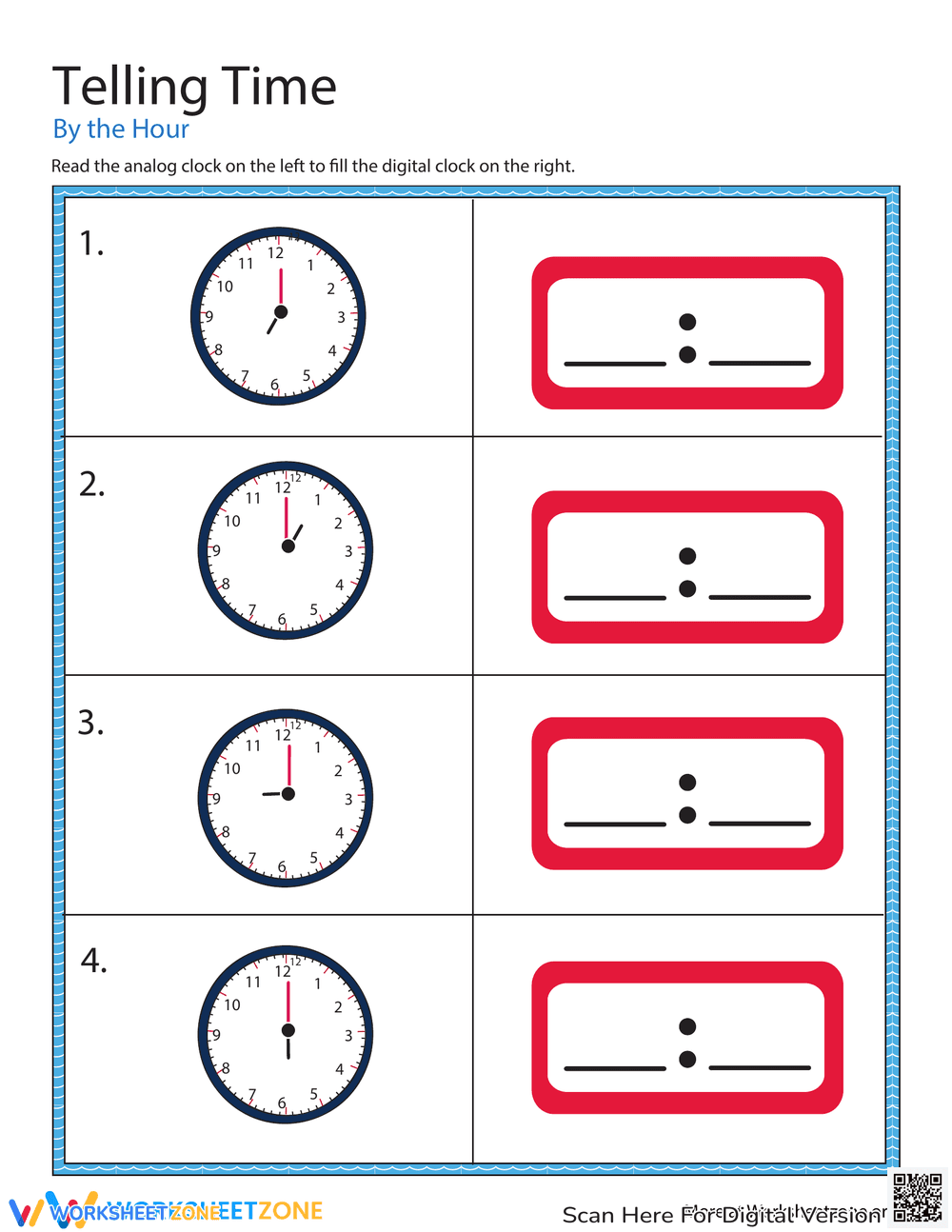 Time Review Time Match Worksheet - Page 1