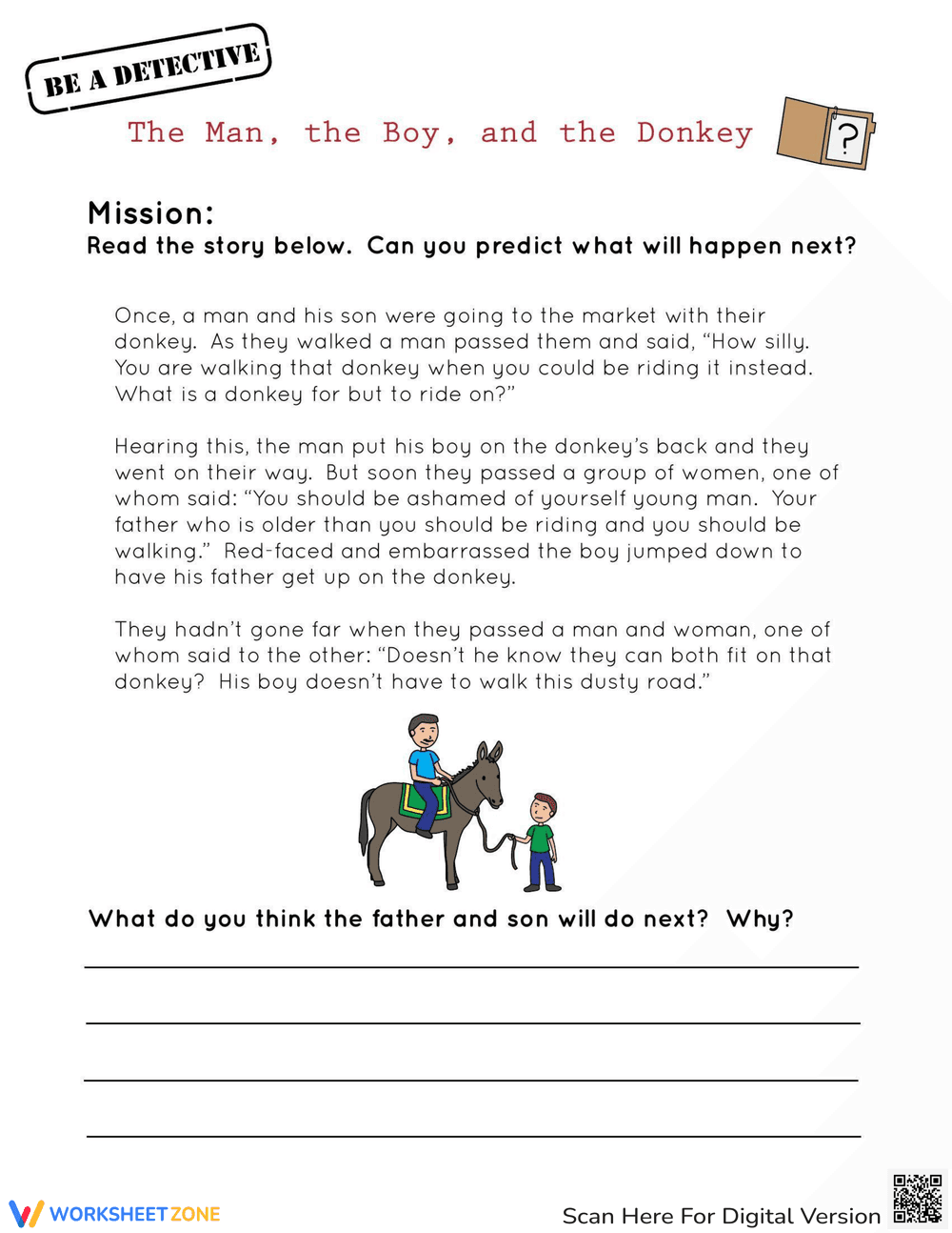An Aesop Fable Worksheet - Page 1