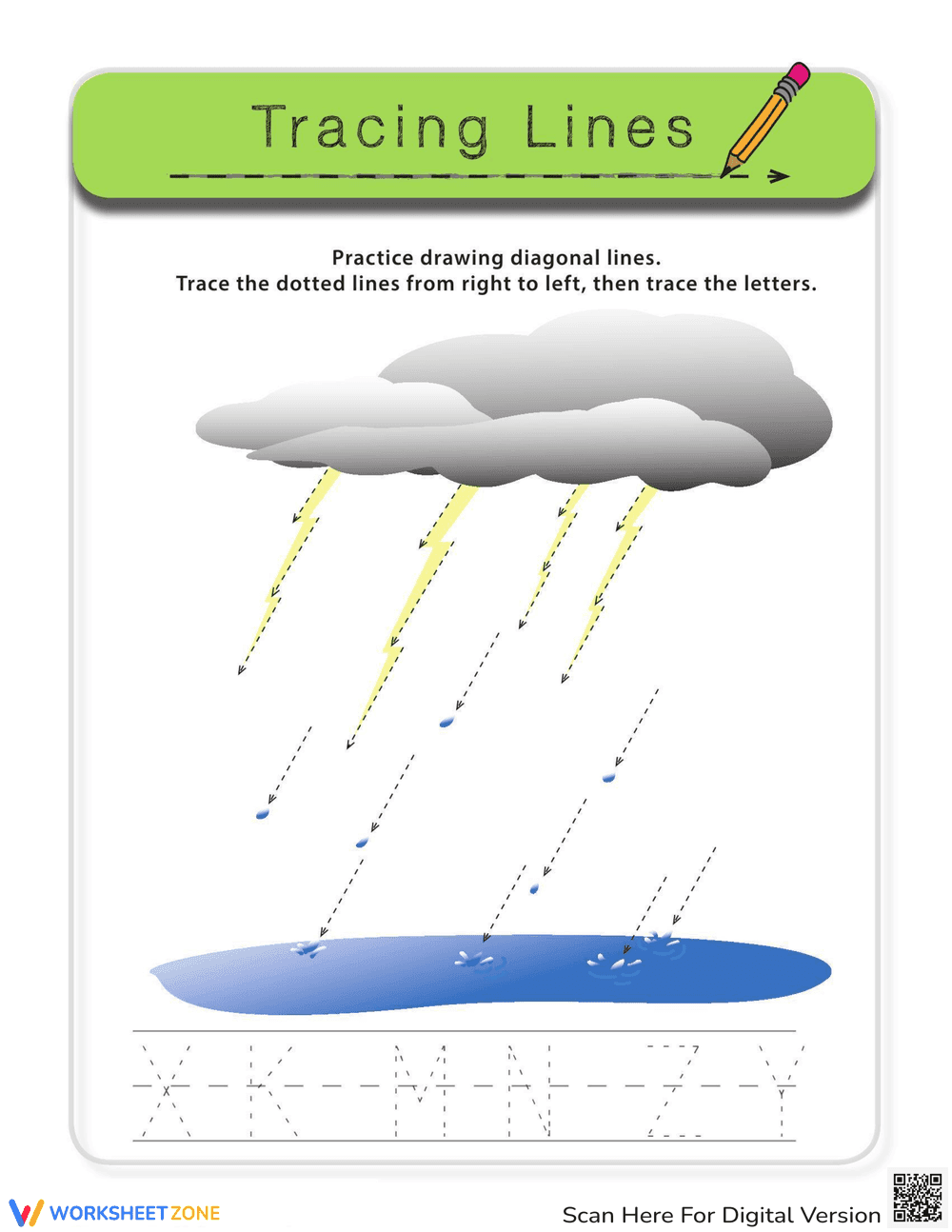 Rainy Day Letter Tracing - Page 1