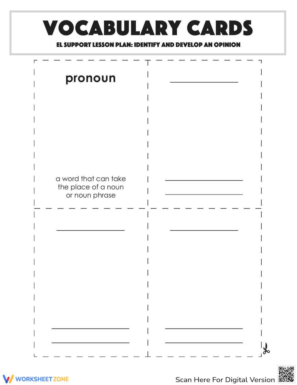 Vocabulary Cards: Identify and Develop an Opinion - Page 2