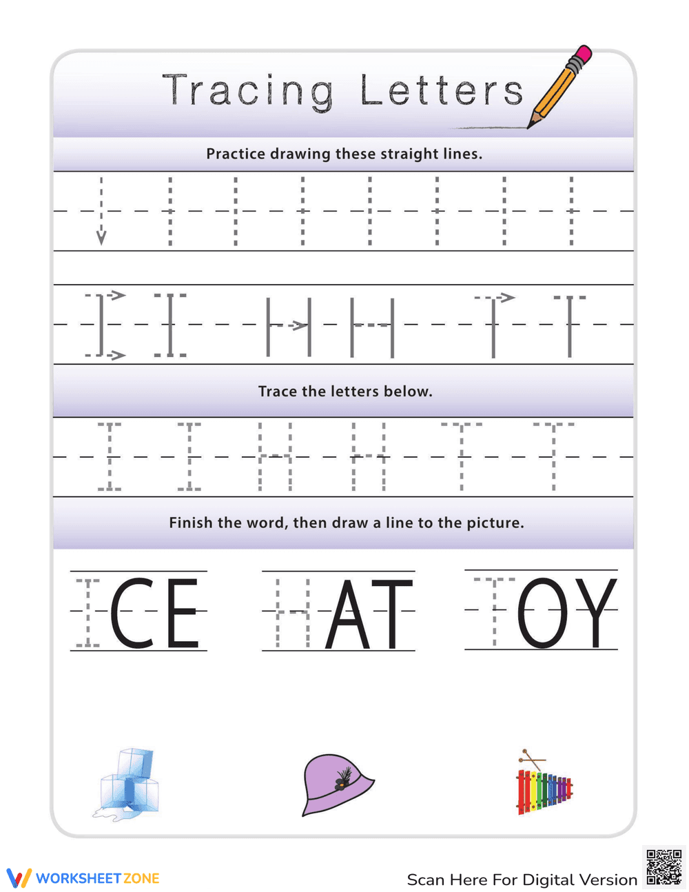 Letter Tracing: Practicing I, H, and T - Page 1