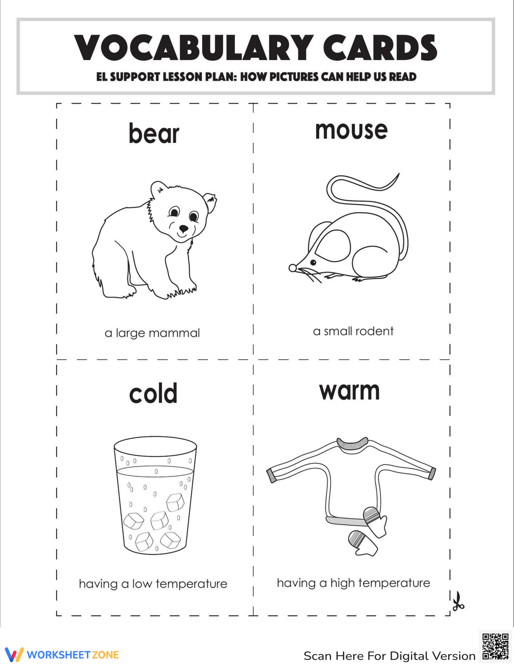 Vocabulary Cards: How Pictures Can Help Us Read - Page 2