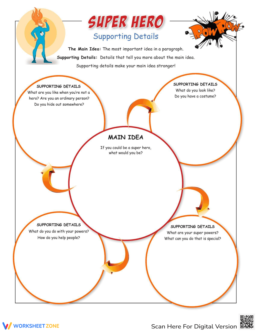 Supporting Details Worksheet - Page 1