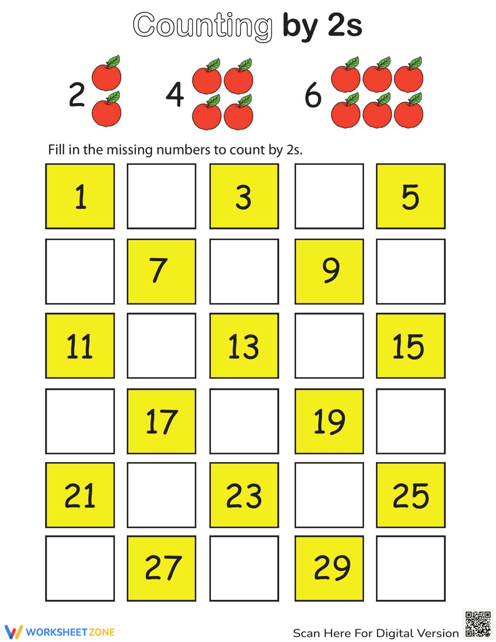 Basic Counting Worksheet for Early Learners - Page 1