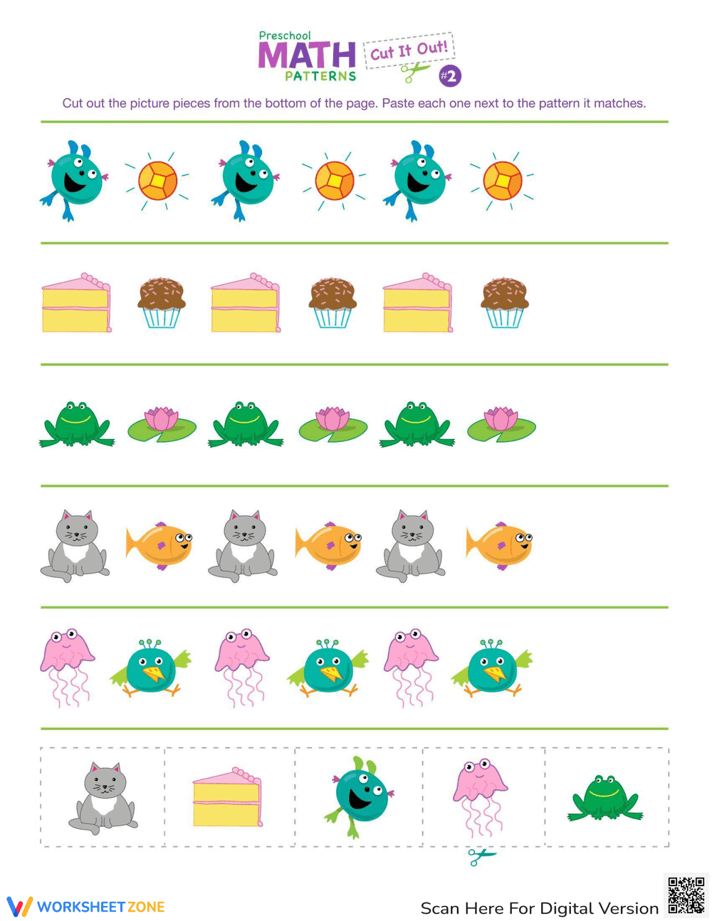 Cut and Paste Patterns Practice - Page 1