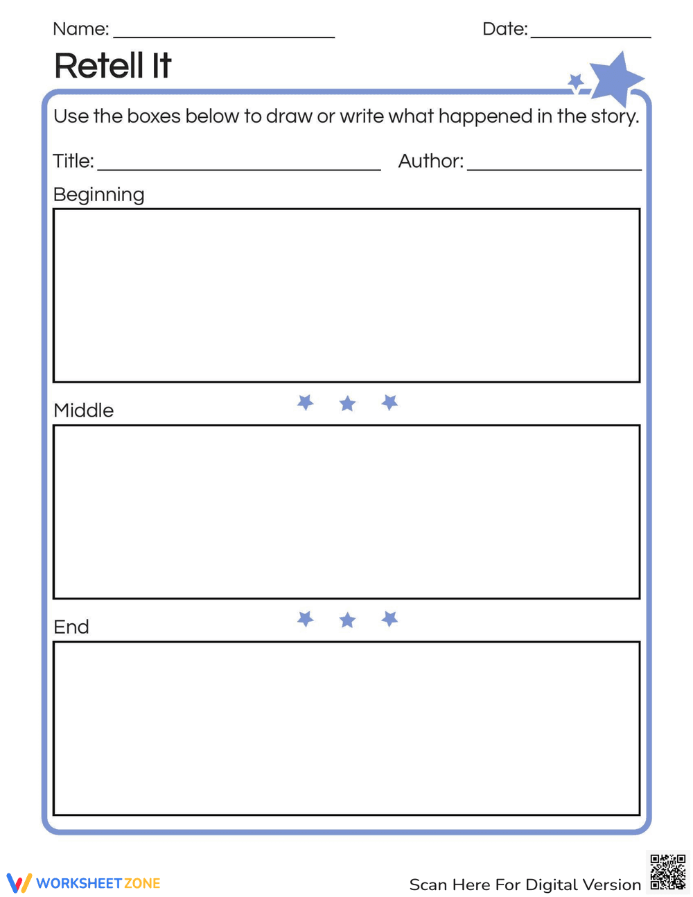 Retell It! Story Retelling Worksheet - Page 1