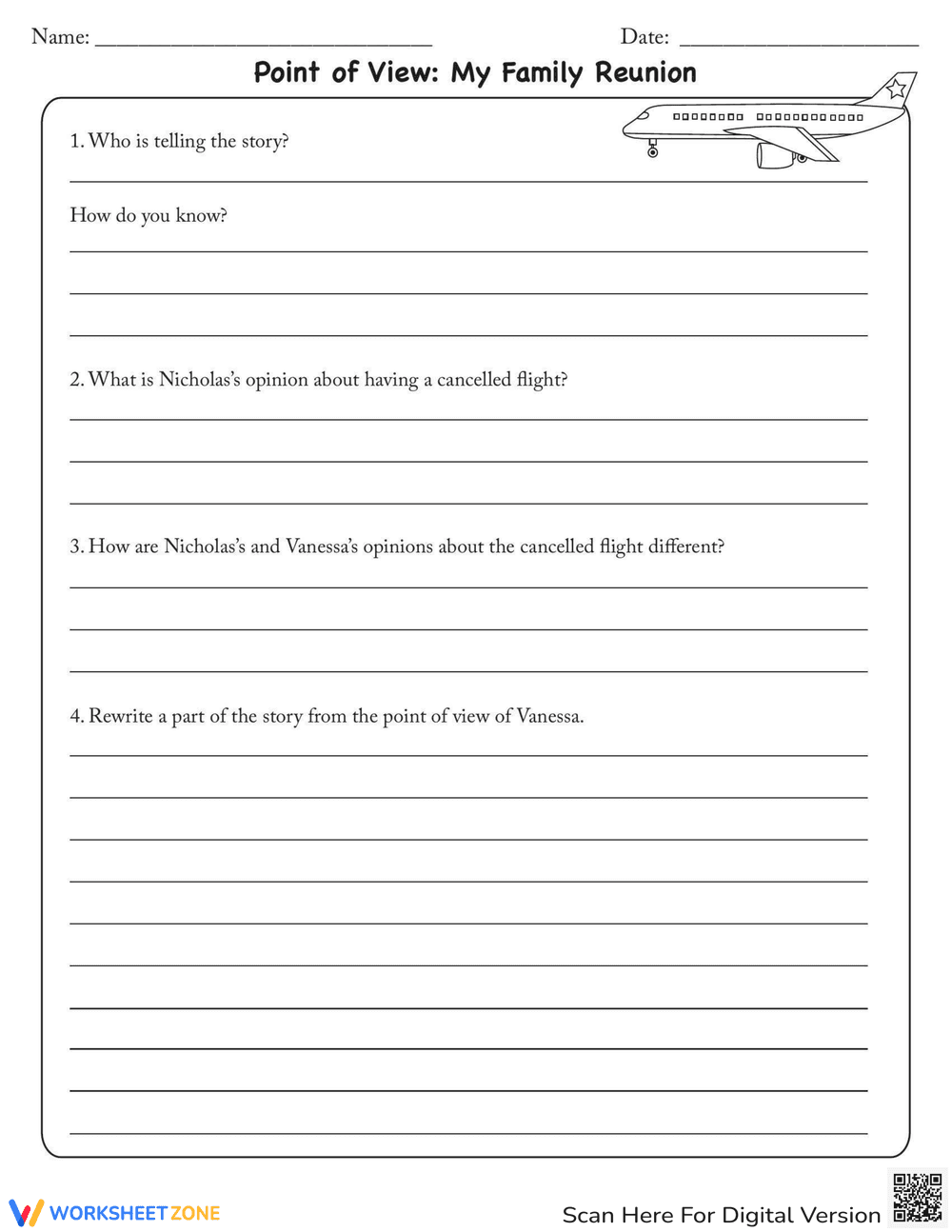 Point of View: My Family Reunion Worksheet - Page 2
