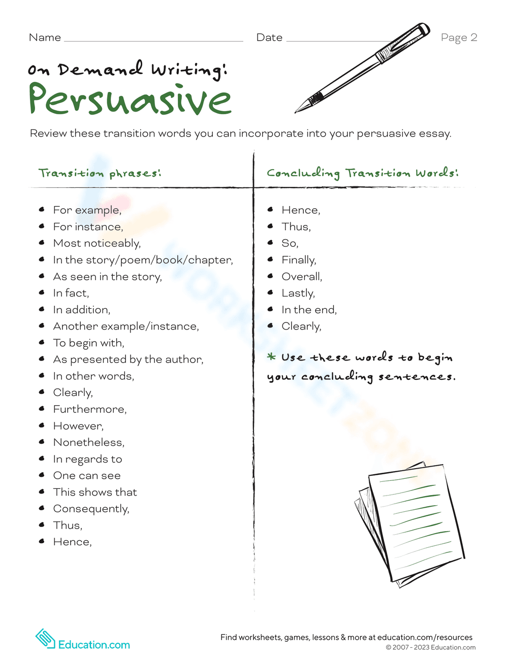 Persuasive Writing Prompt Worksheet - Page 2