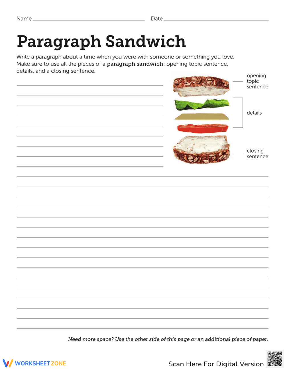 How to Write a Paragraph Worksheet - Page 1