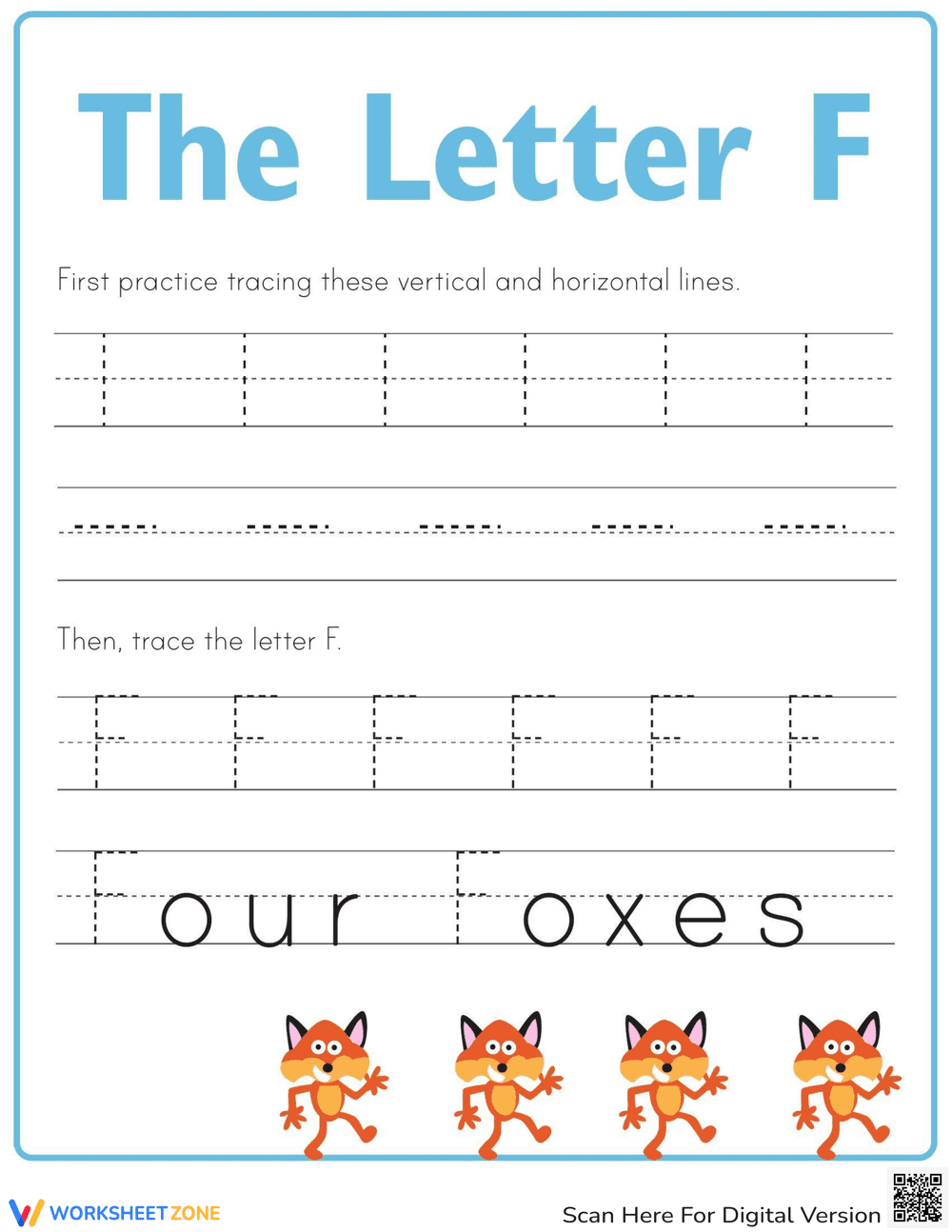 Practice Tracing the Letter F - Page 1