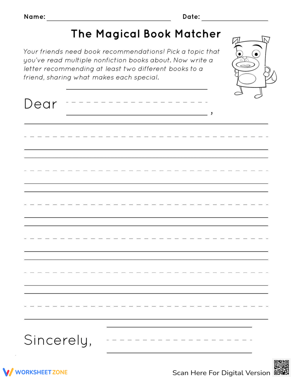 The Magical Book Matcher: Reading Worksheet - Page 1