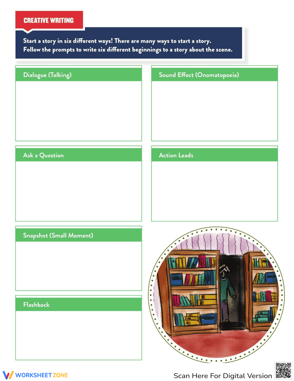 Starting a Story: Writing Prompt Worksheet - Page 1