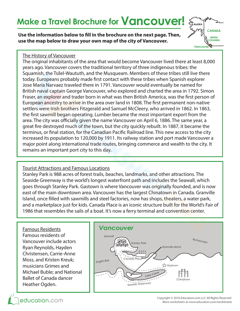 Create a Travel Brochure: Vancouver Edition - Page 1