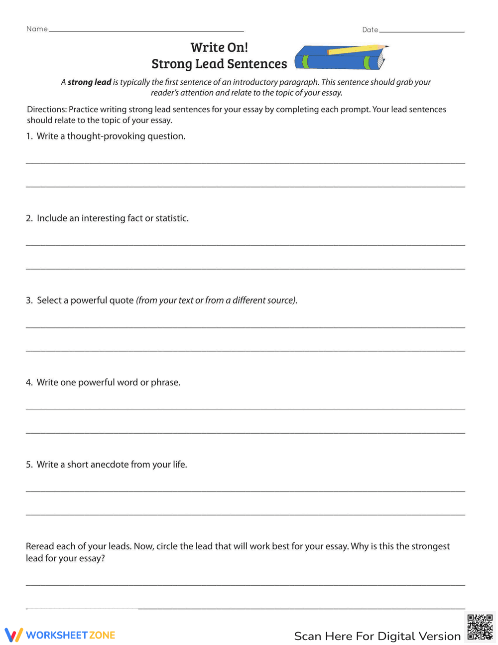 Write Strong Lead Sentences - Page 1