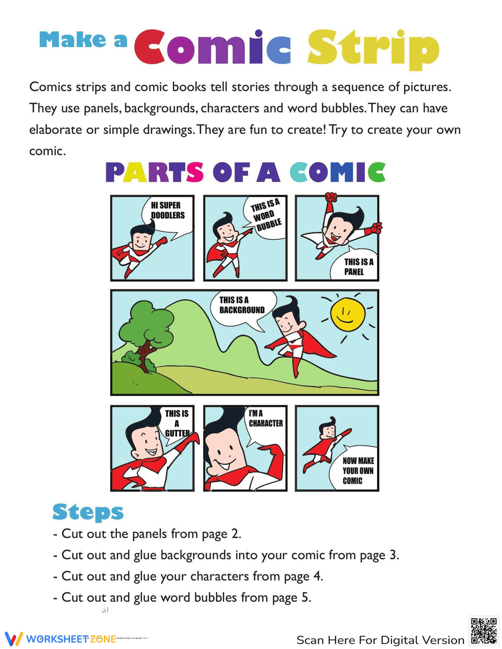 Create Your Own Comic Worksheet - Page 1