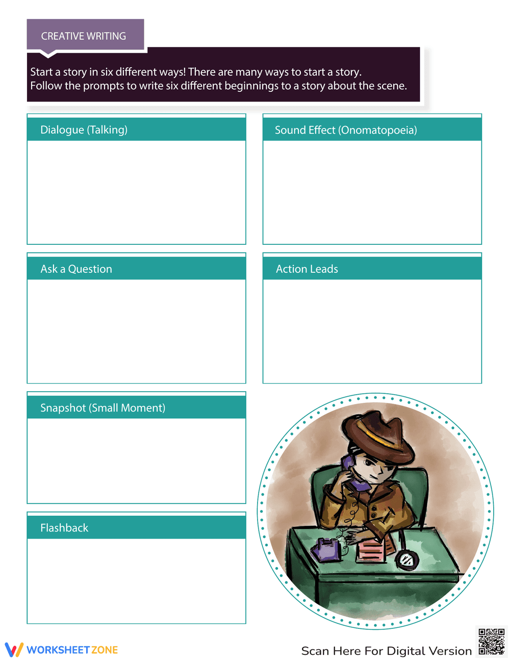 How to Begin a Story Worksheet - Page 1