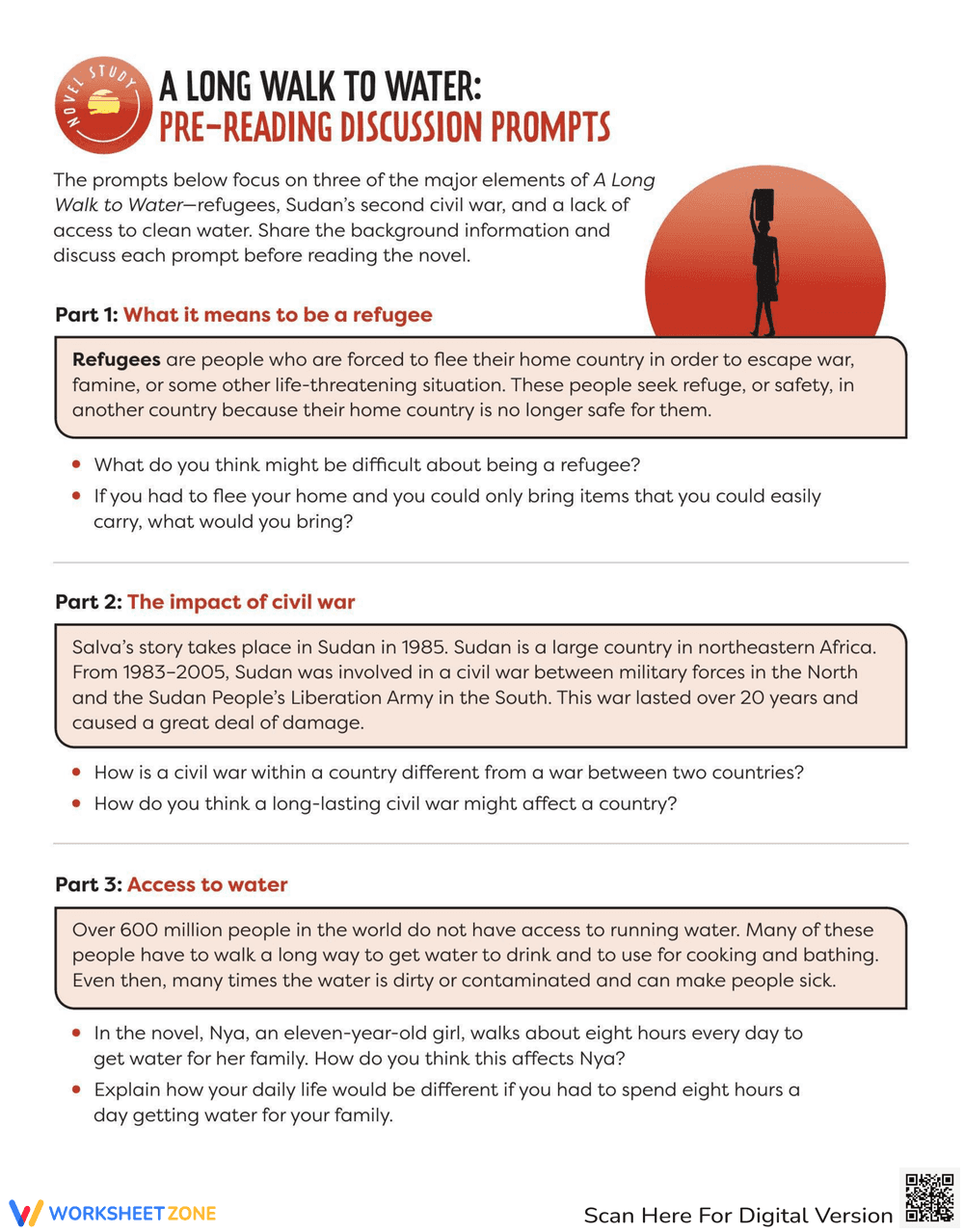 A Long Walk to Water Pre-Reading - Page 1