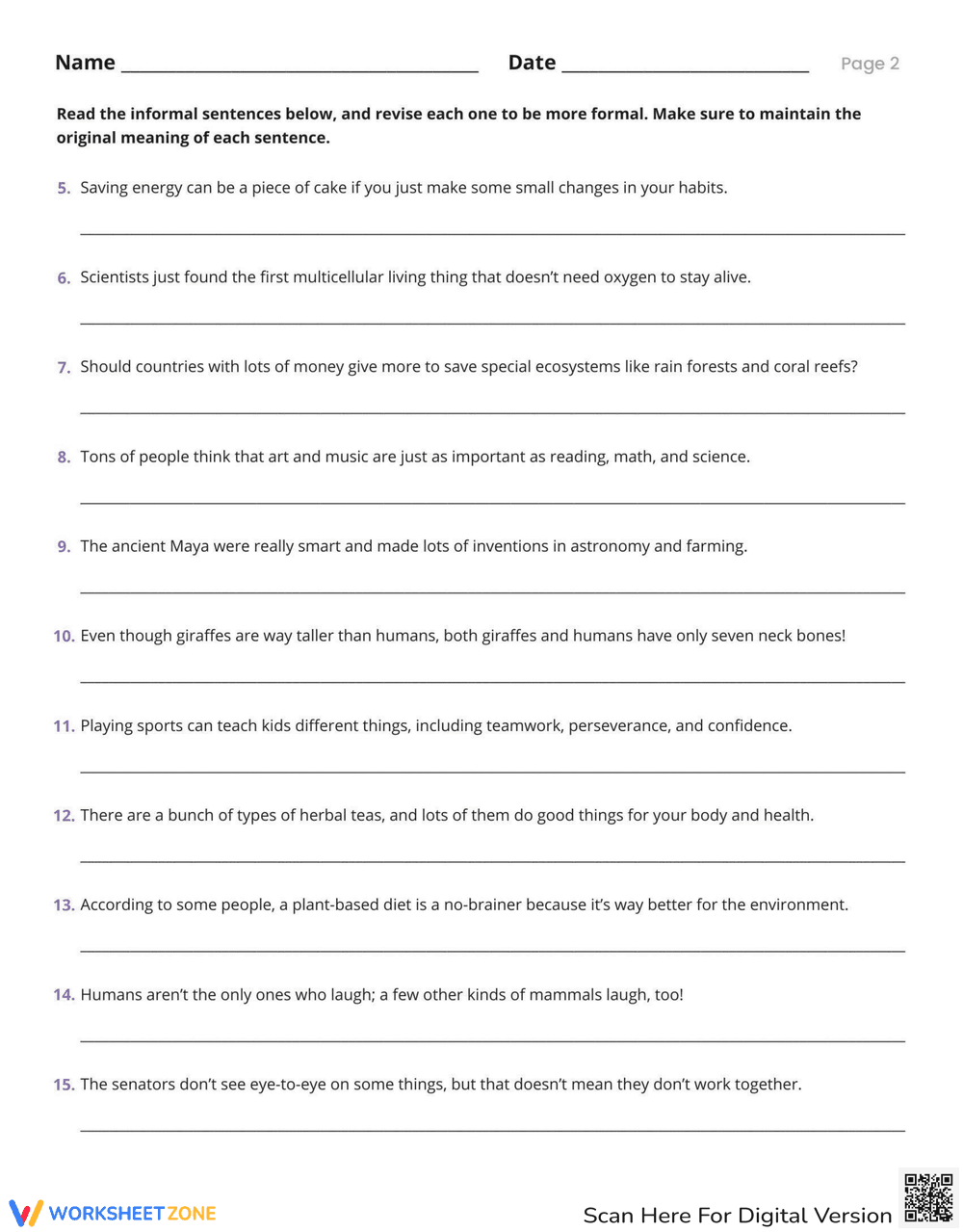 Writing With a Formal Tone - Page 2