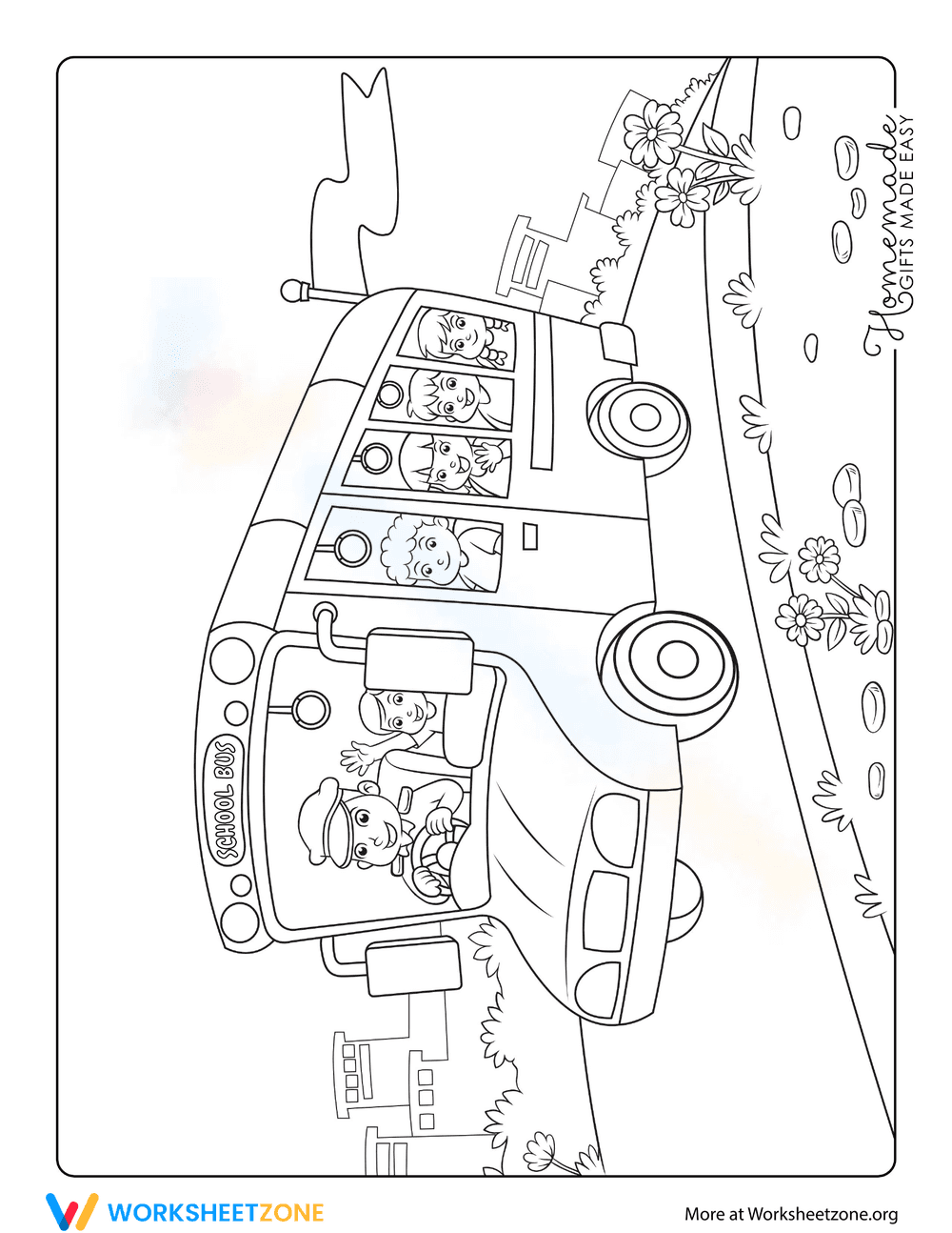 School Bus Coloring Sheet - Page 1