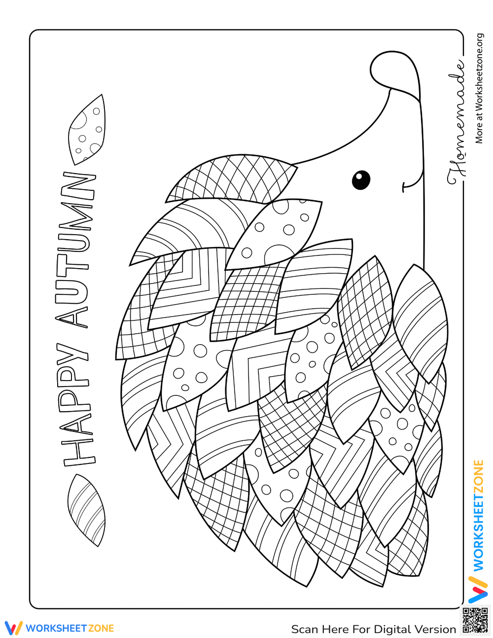 Back to School: Hedgehog Coloring Page - Page 1