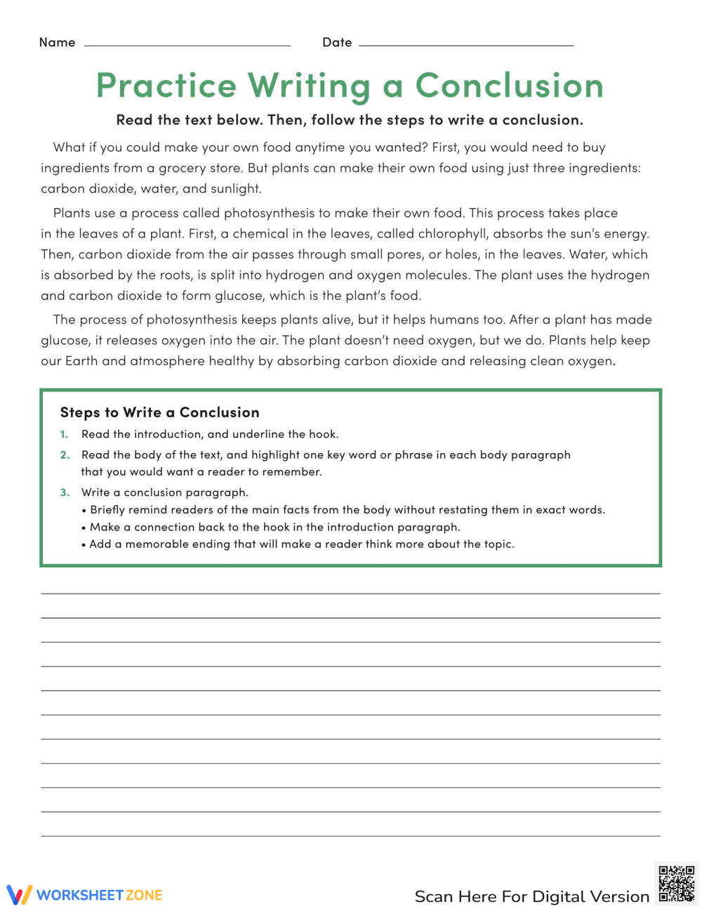 Practice Writing Effective Conclusions - Page 1