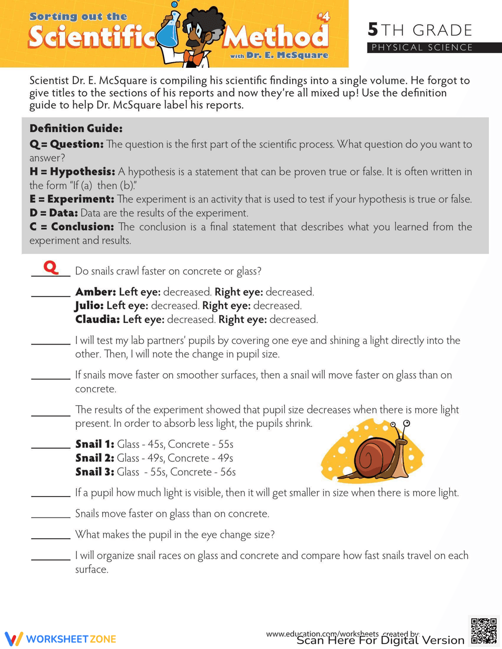 Sort the Scientific Method Steps - Page 1