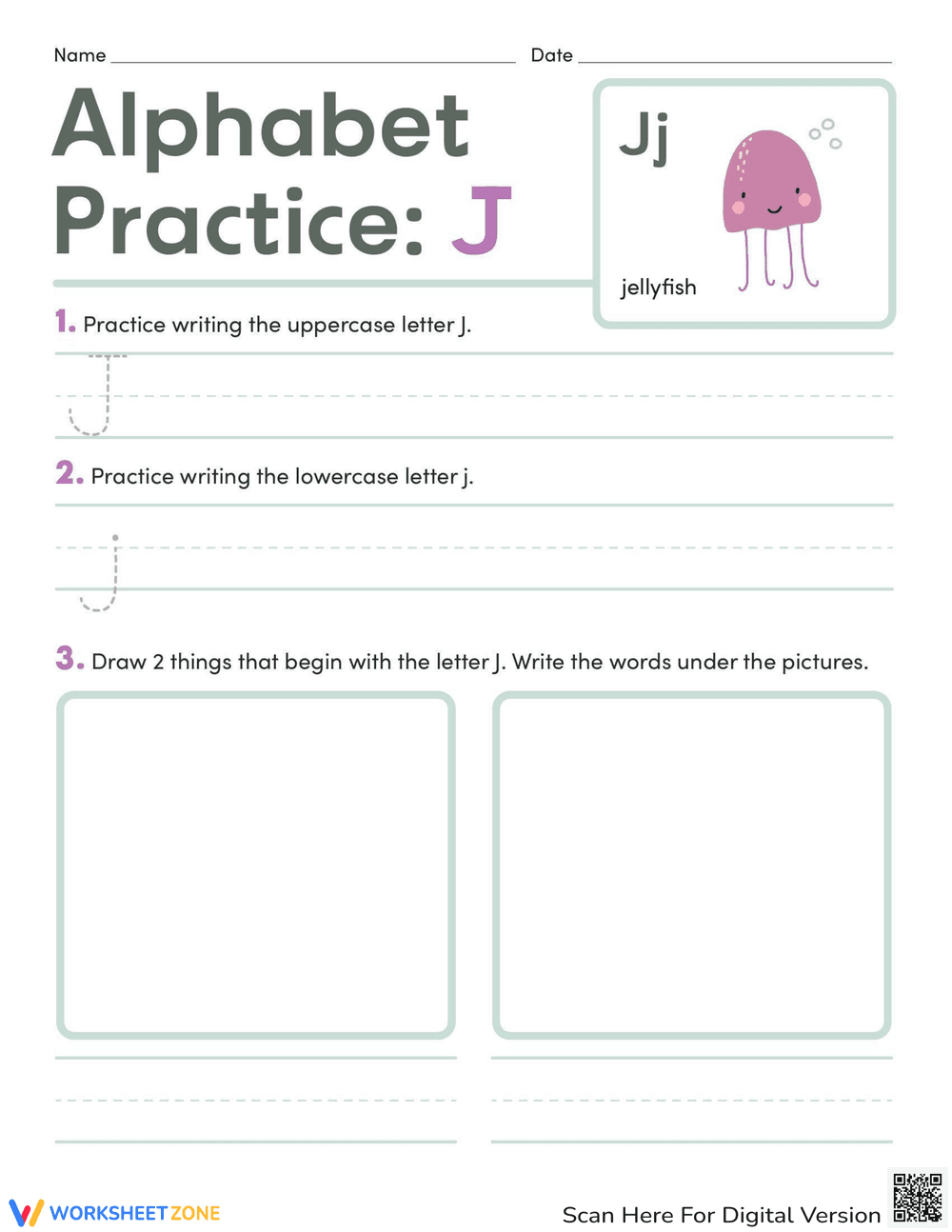 Letter J: Fun Handwriting Practice Activities - Page 1