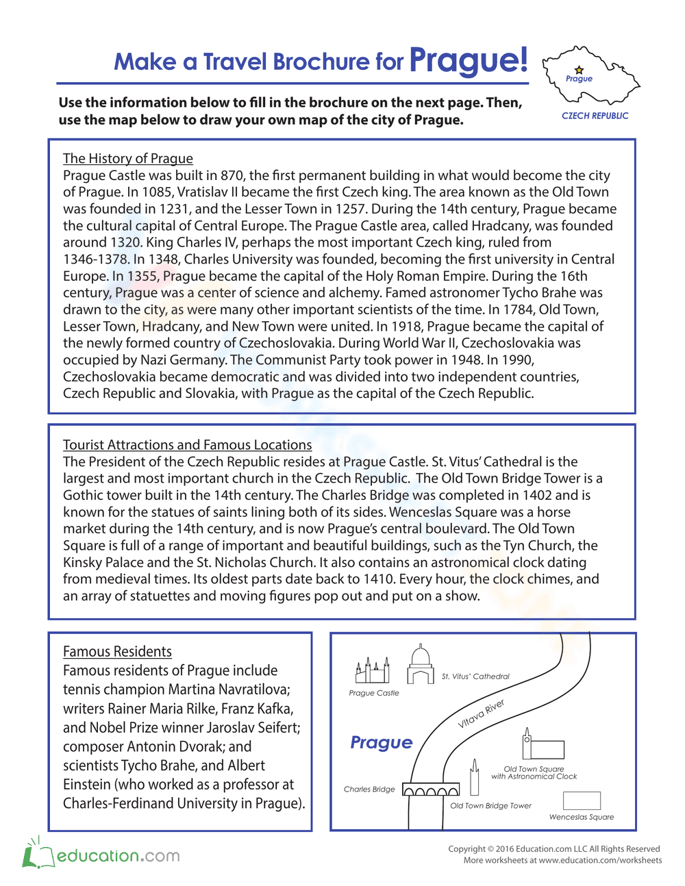 Create a Travel Brochure: Prague - Page 1