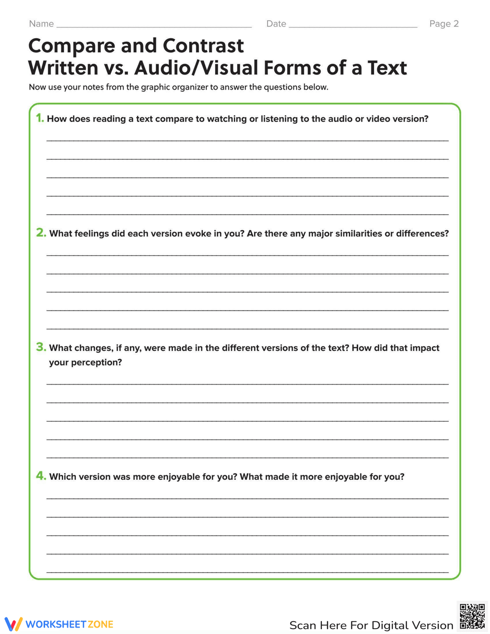 Compare Text Forms: Written vs. Audio-Visual - Page 2