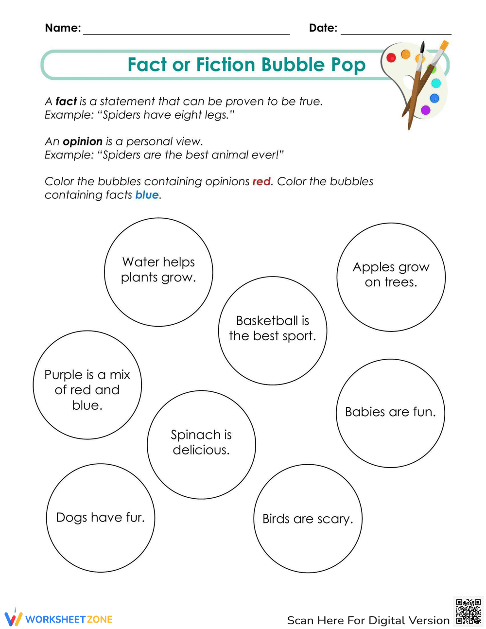 Fact or Fiction Bubble Pop - Page 1