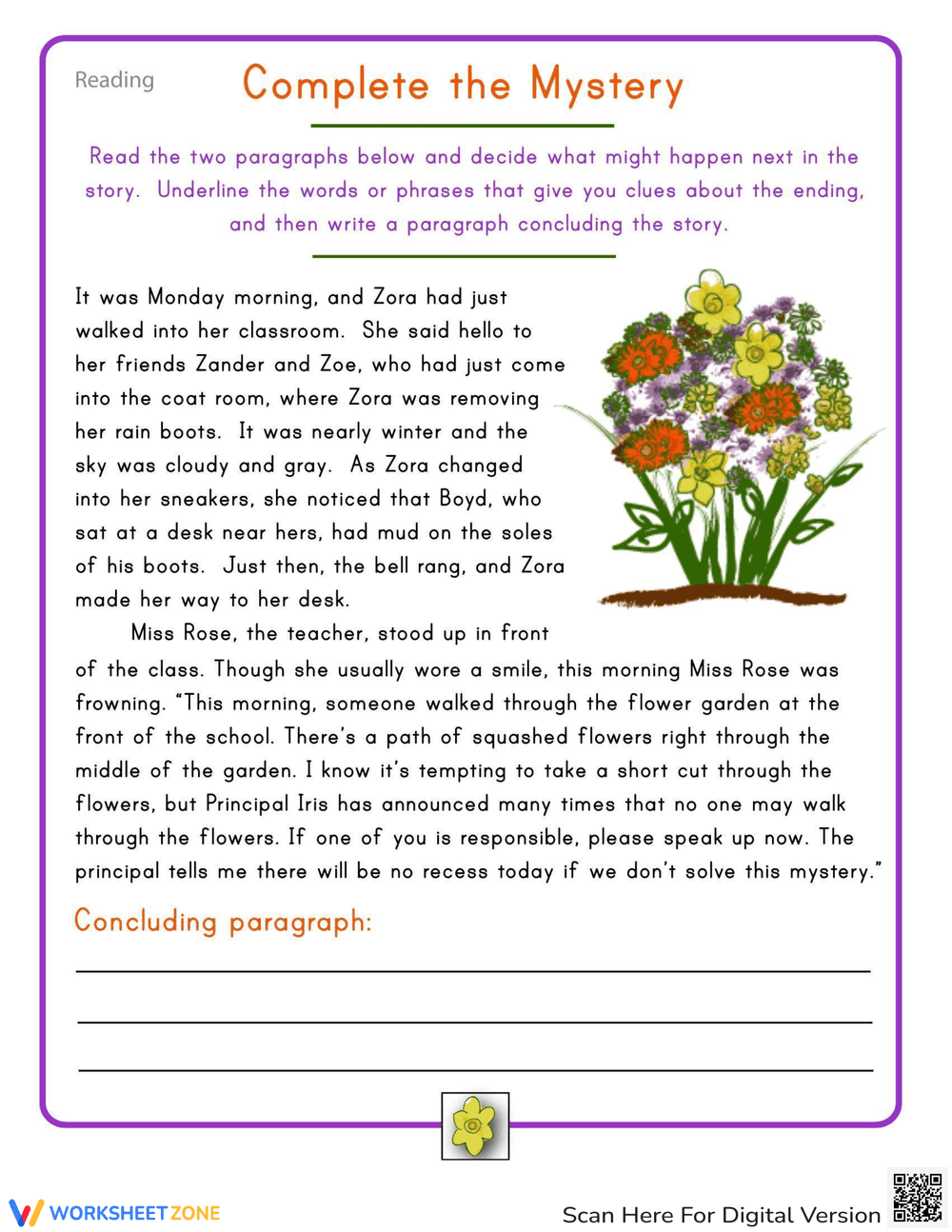 Fourth Grade Reading Comprehension Practice Worksheet - Page 1