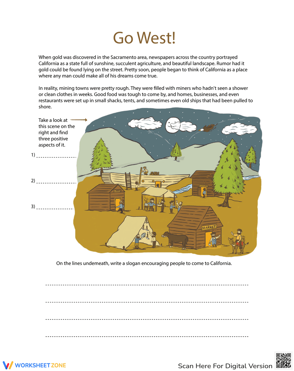 Gold Rush Advertisement Analysis Worksheet - Page 1