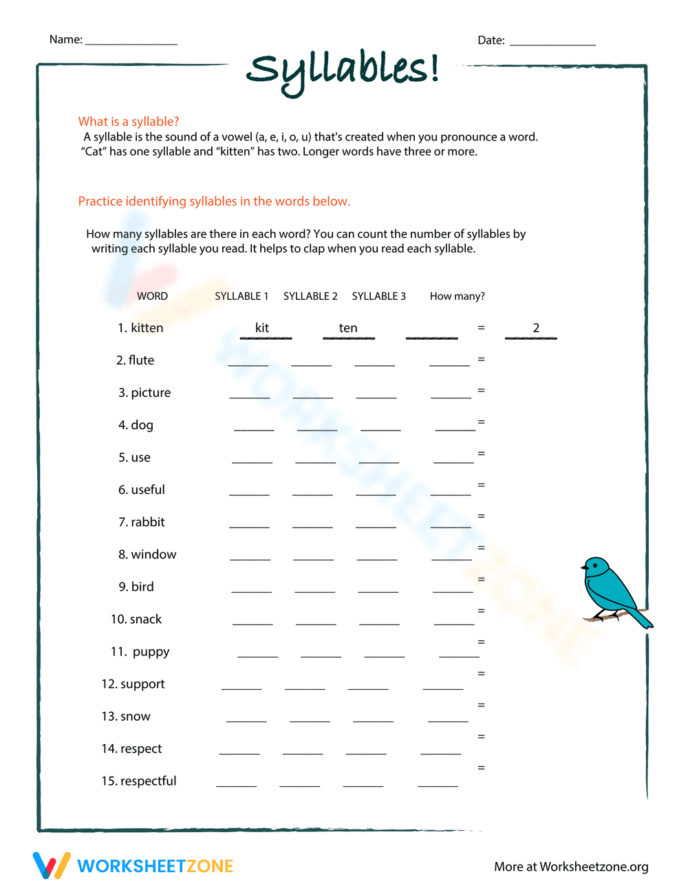 Counting Syllables: Part I - Page 1