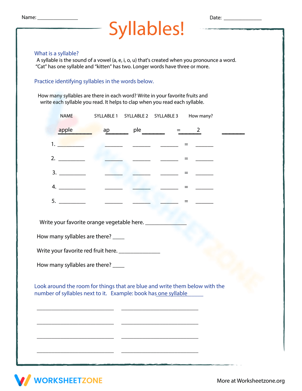 Counting Syllables: Part IV - Page 1