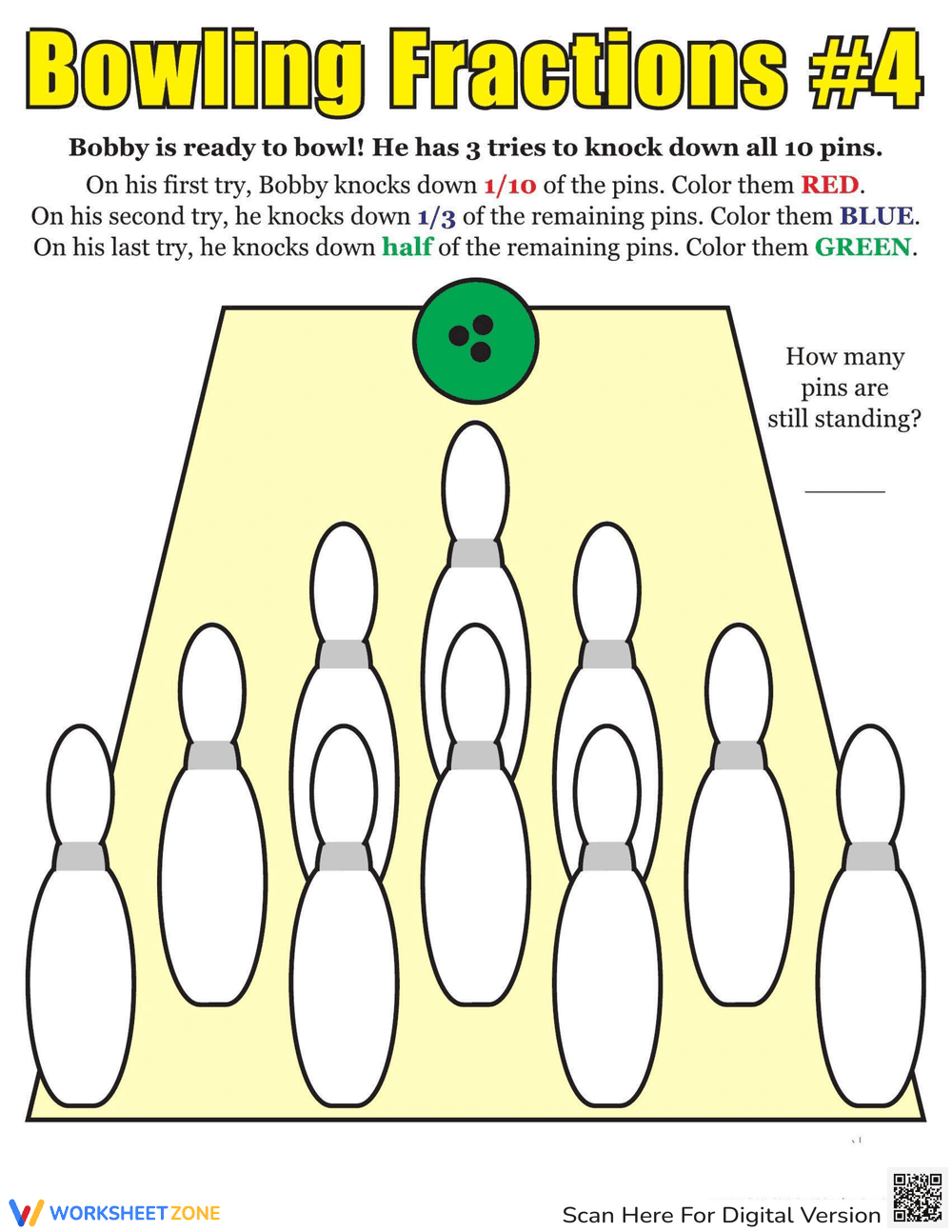 Bowling for Fractions: Math Fun - Page 1