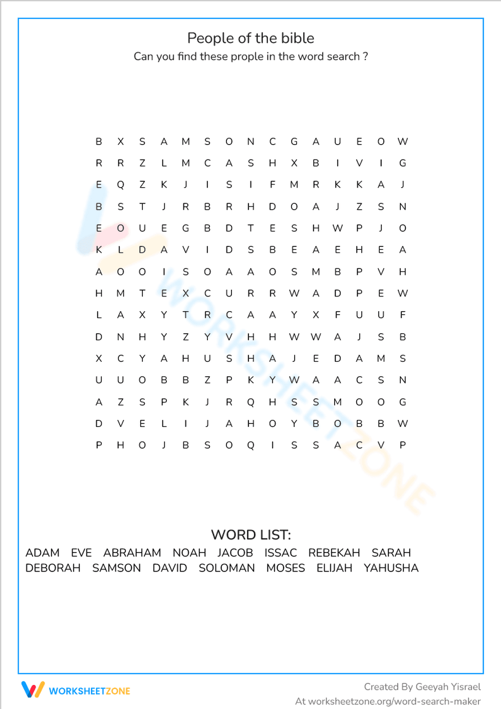 People of the bible - Page 1